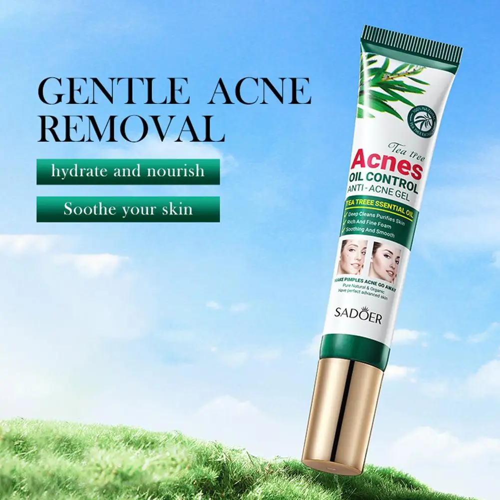

20g Tea Tree Gel Fades Acne Marks Mildly Reduces Swelling Shrinks Controls Pores Skin Controls Cleanses Pimples Oil Control