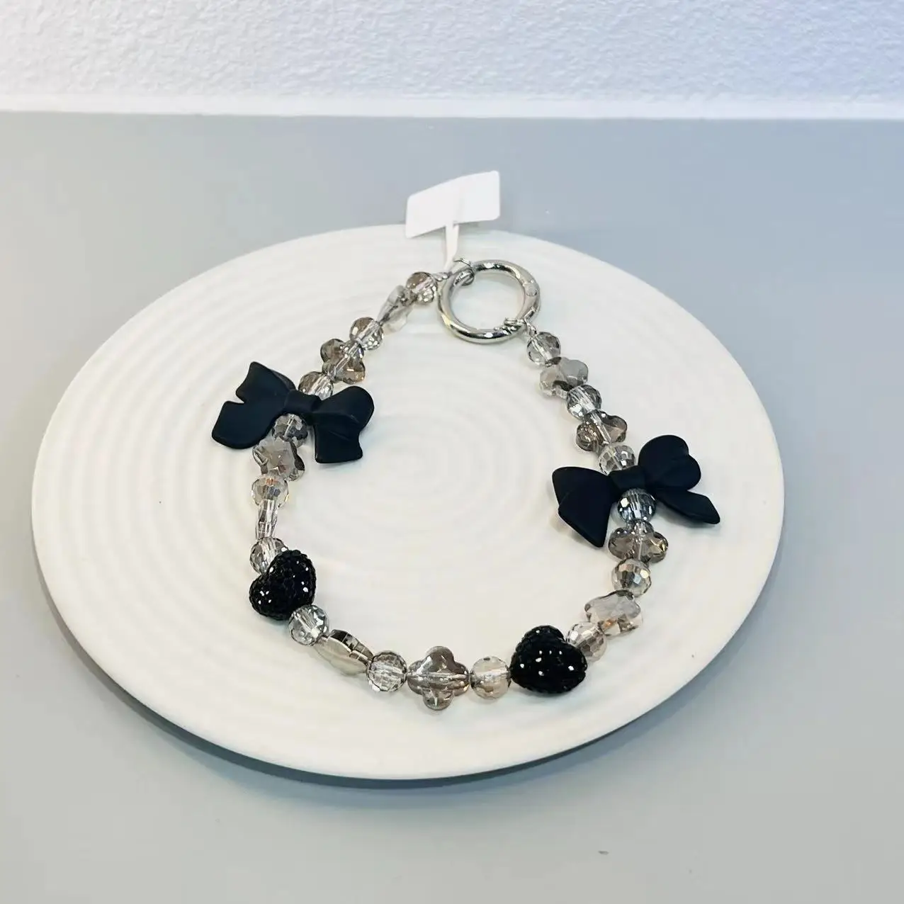

DIY Black Bow Series Anti Loss Lanyard Phone Chain, Fashion Accessory Short Chain for Handbag and Key