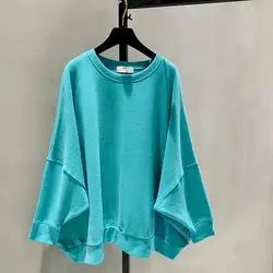 Jerséis de gran tamaño para mujer, moda holgada con manga de murciélago, abrigo superior coreano, tendencia de primavera y otoño, Jersey fino de estilo universitario, ropa Y2k