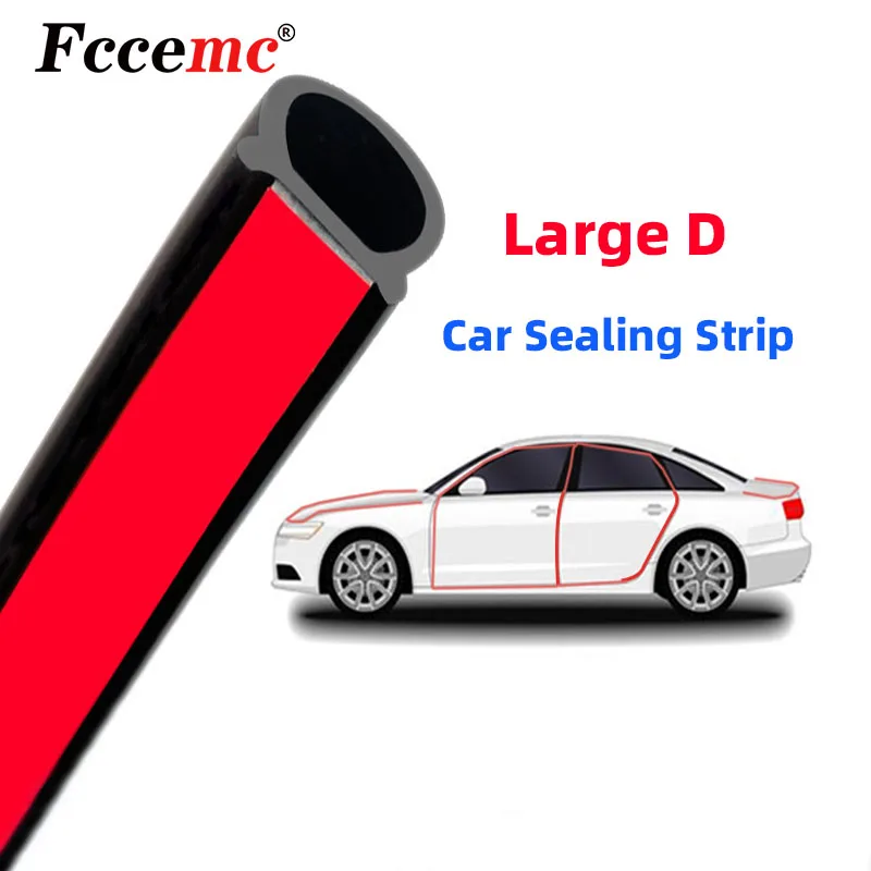 

Car Big D-Shaped Sealing Strip EPDM Rubber Soundproof Dustproof Strips Waterproof Noise Insulation Universal Door Seals For Auto