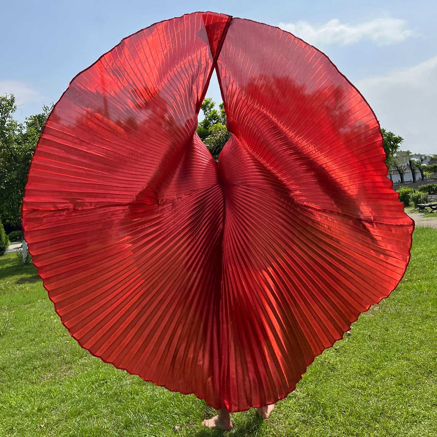 Puntelli per spettacoli teatrali economici accessori per la danza ali egiziane 240/300 gradi ali di iside per danza del ventre (senza bastoncini)