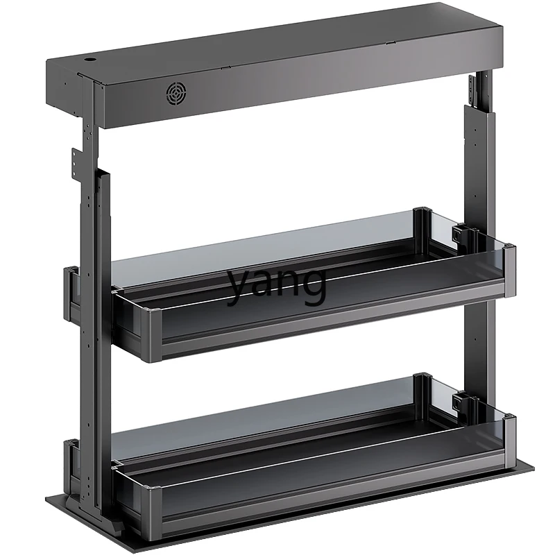 LH voice-activated pull-down electric kitchen cabinet storage intelligent lift basket machine
