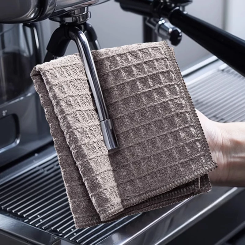 4pcs Cleaning Cloth for Coffee Bar Super Absorbent Microfiber Cleaning Square Shaped Table Cleaner for Home Barista Machine