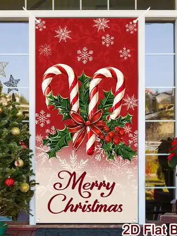 Christmas Door Hanging Banner Merry Christmas Decoration For Home 2025 Navidad Christmas Wall Decor Xmas Gift New Year 2026