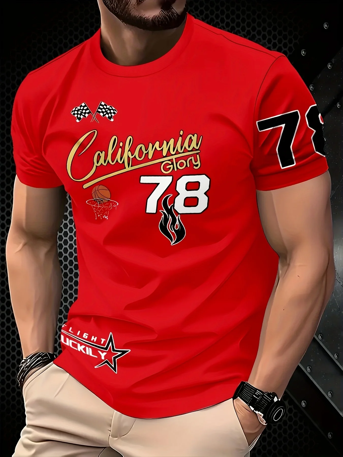 2025 جديد الرجال الموضة الرجعية الرياضة في الهواء الطلق قصيرة الأكمام سريعة الجافة مطبوعة تنفس اللياقة البدنية التدريب تي شيرت #1