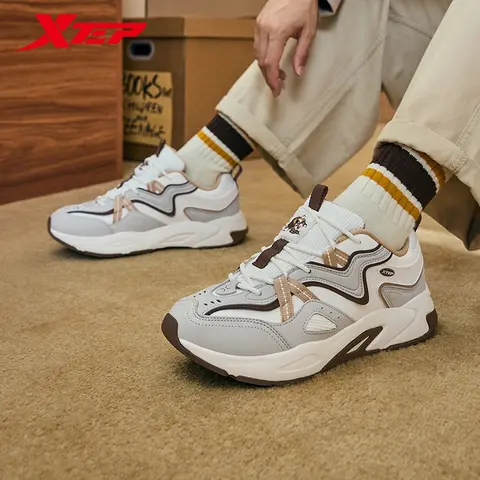 Xtep 남성용 캐주얼 신발, 2024 겨울 빈티지 조깅 스니커즈, 내구성 클래식 야외 신발 976419320007