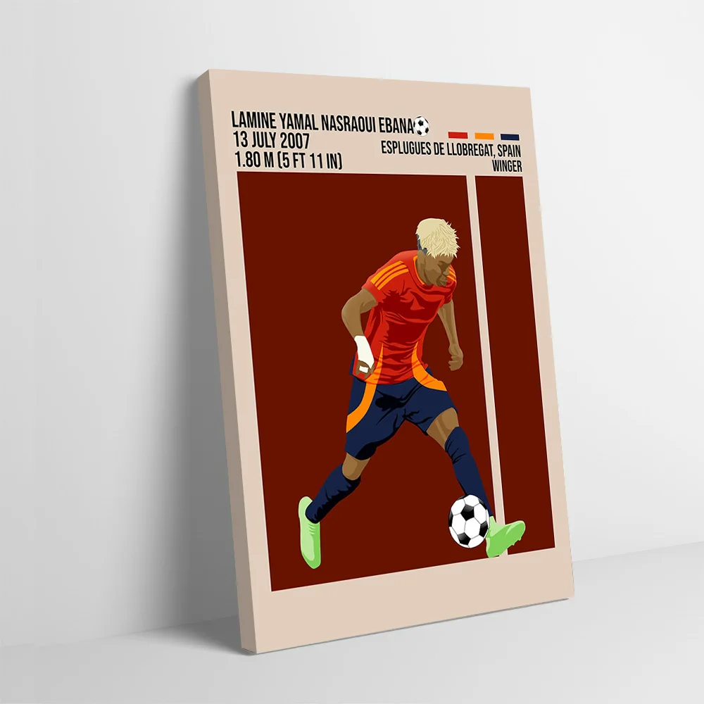 Lamine Yamal Soccer Player Printing Poster Custom Pictures Wall Art Canvas Painting Gift for Decorative Paintings Wand Deko the