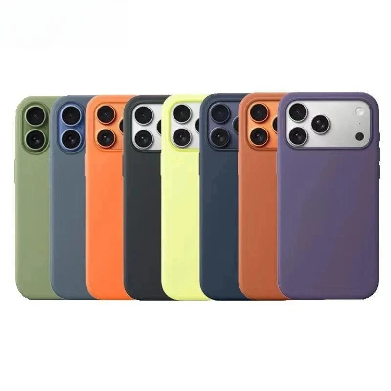 

Жидкий силиконовый чехол для iPhone 17 Pro, магнитный чехол для iPhone 17 Pro Max, оригинальный, совместимый с MagSafe