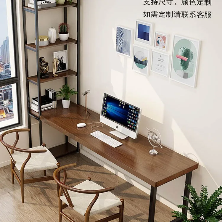 책장 통합 조합, 미니멀리스트 단단한 나무 학습 서예 테이블, 가정용 조명 럭셔리 모던