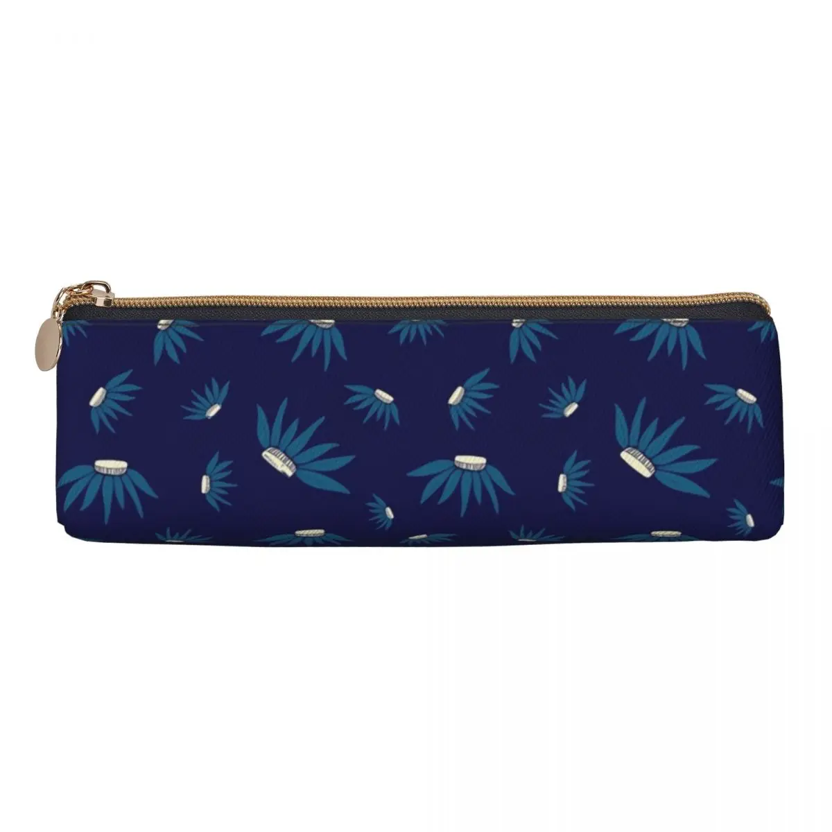 Blue Daisy Floral Pencil Case Flowers Print Zipper Pencil Box Boy Girl Cute Portable School Pencil Cases Supplies