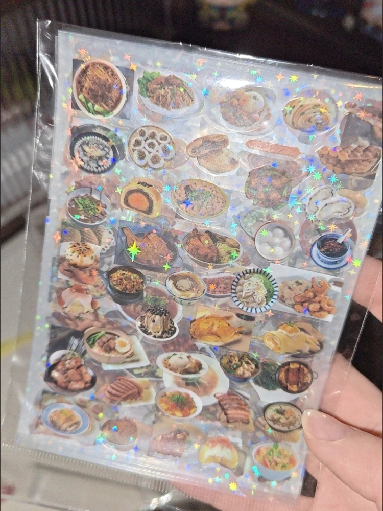 10pcs Random Retro Showa Style PET Cutting Stickers Cute Cartoon Shiny Film Sticker Scrapbook Journal DIY Material Decal