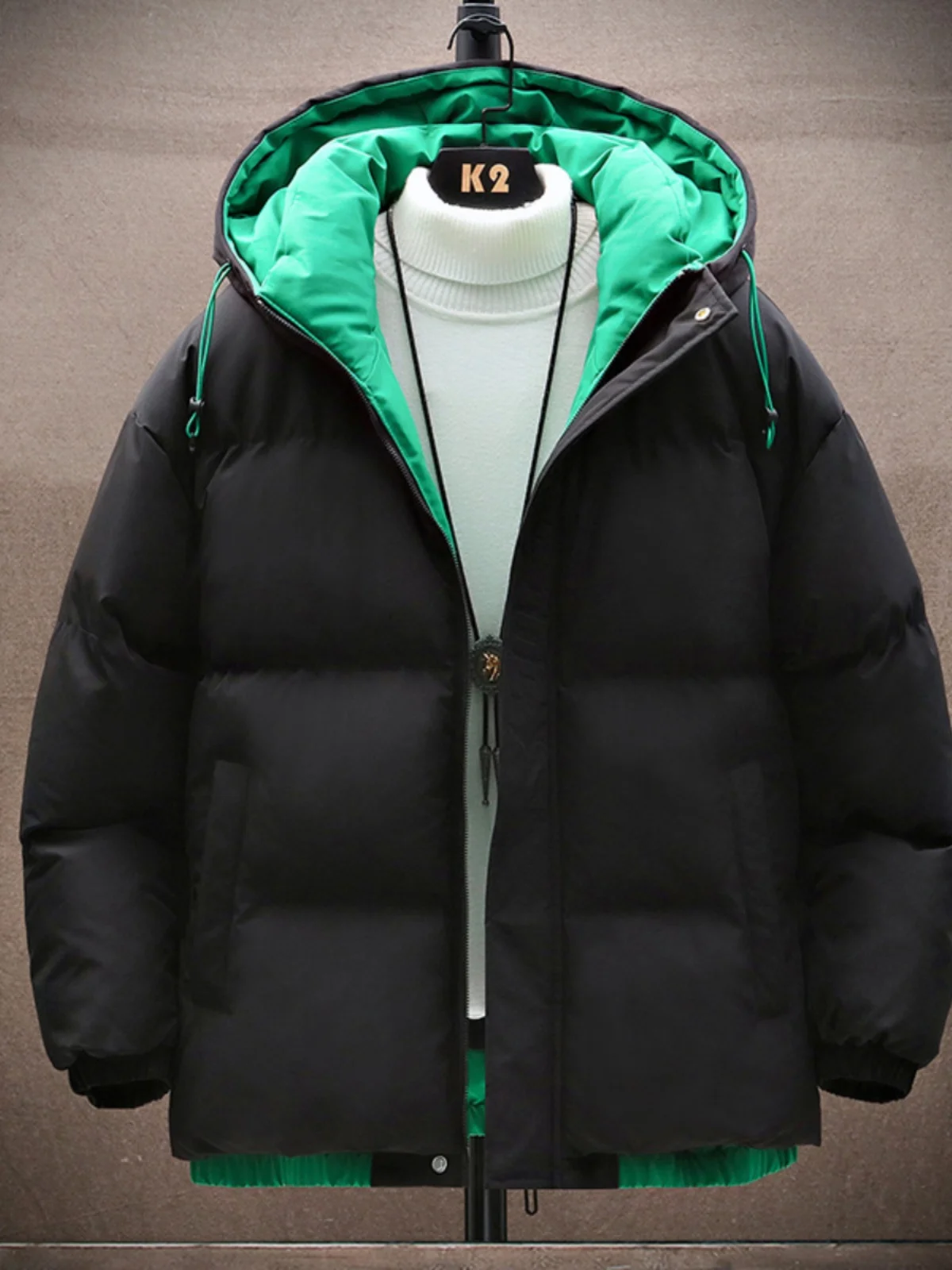 

Мужская осенне-зимняя куртка с капюшоном, модная, в корейском стиле, теплая, универсальная, хлопковая, молодежная, городская, утепленная, из полиэстера.