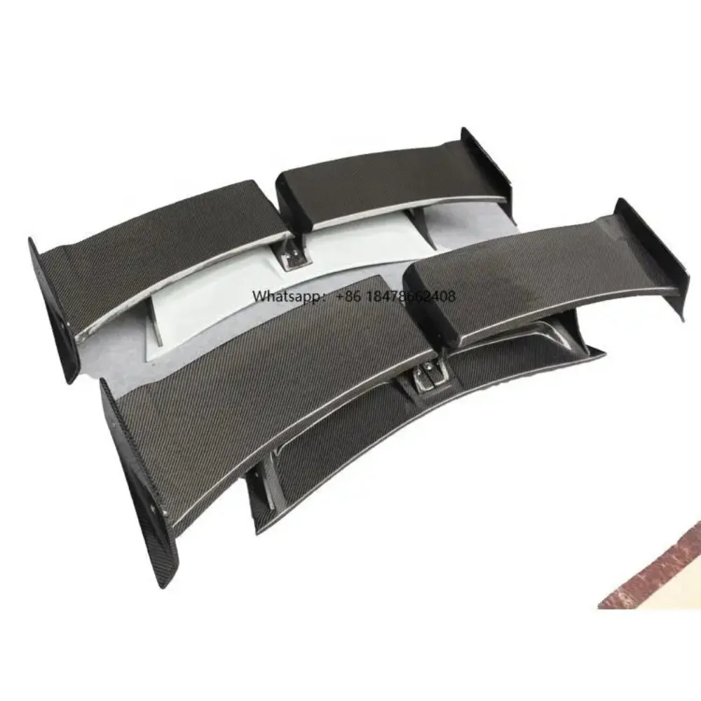 for GT Style Carbon Fiber Rear Bumper Diffuser Spoiler Wing for 718