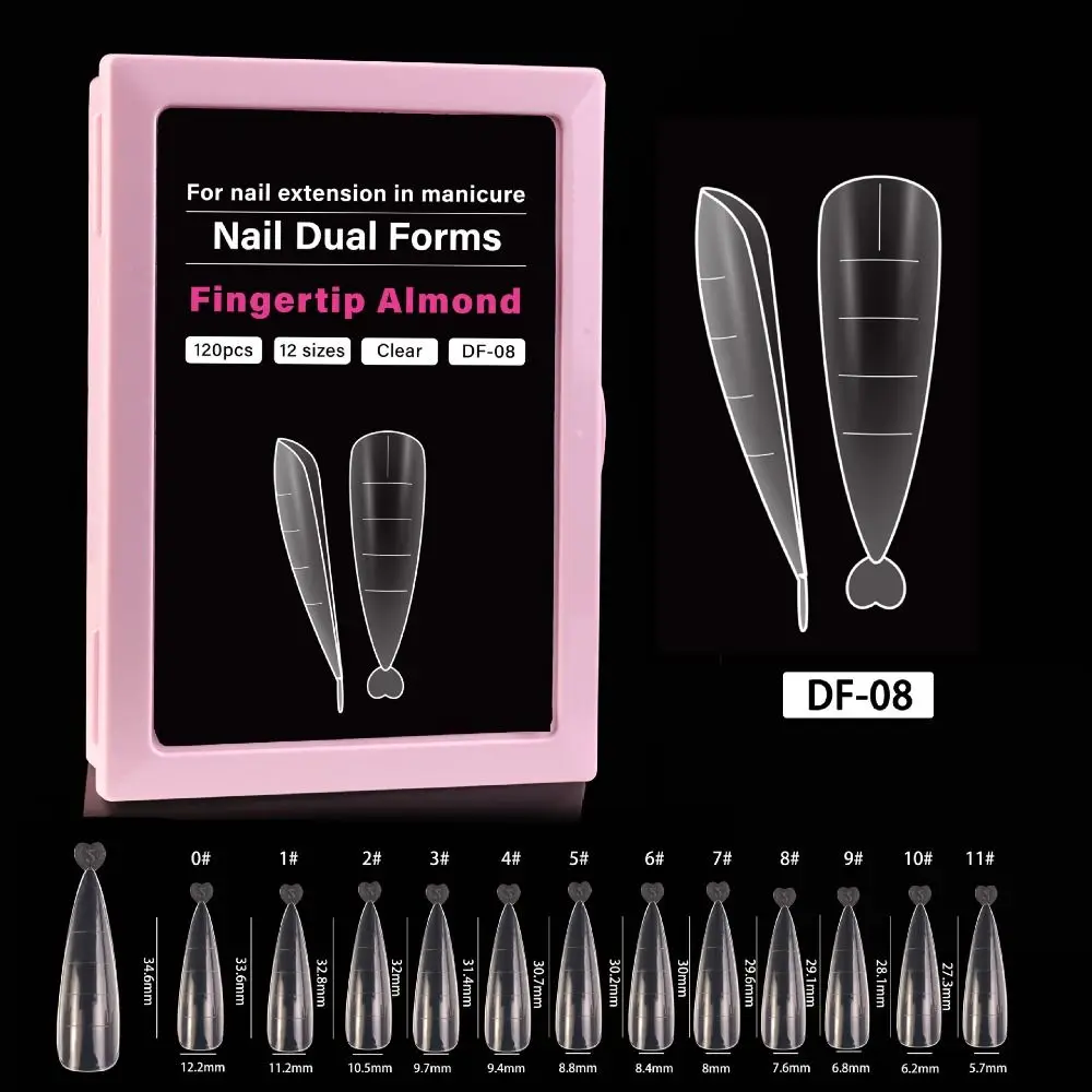 With Inner French Line French Nail Molds Coffin Shape 12 Sizes Full Cover Nail Molds Square Shape Almond Shape