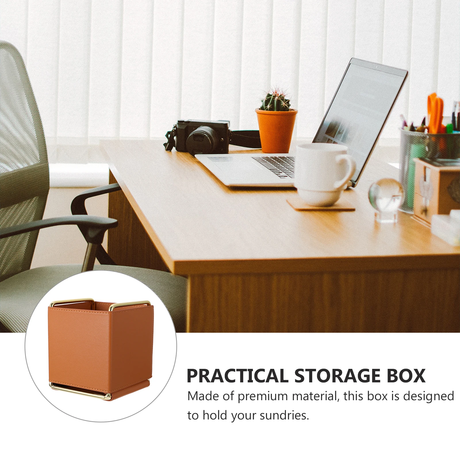 

Iron Craft Storage Tube Organizer Box for Office Cosmetics Stationery Mobile Phone Rustproof Space