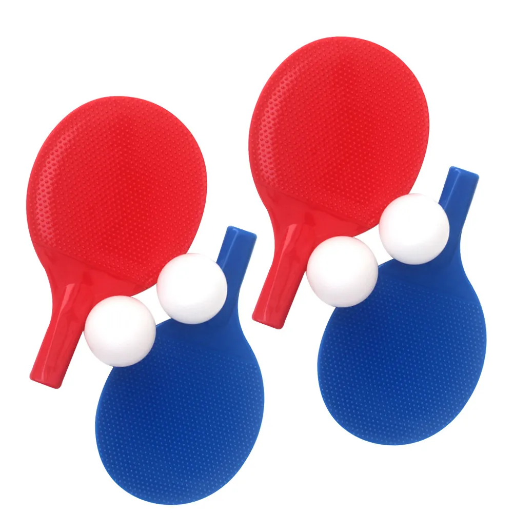 

2Sets Table Tennis Rackets Set Plastic Smooth Edge Safe No Burrs Easy Carry for Beginners Family Games School Sports