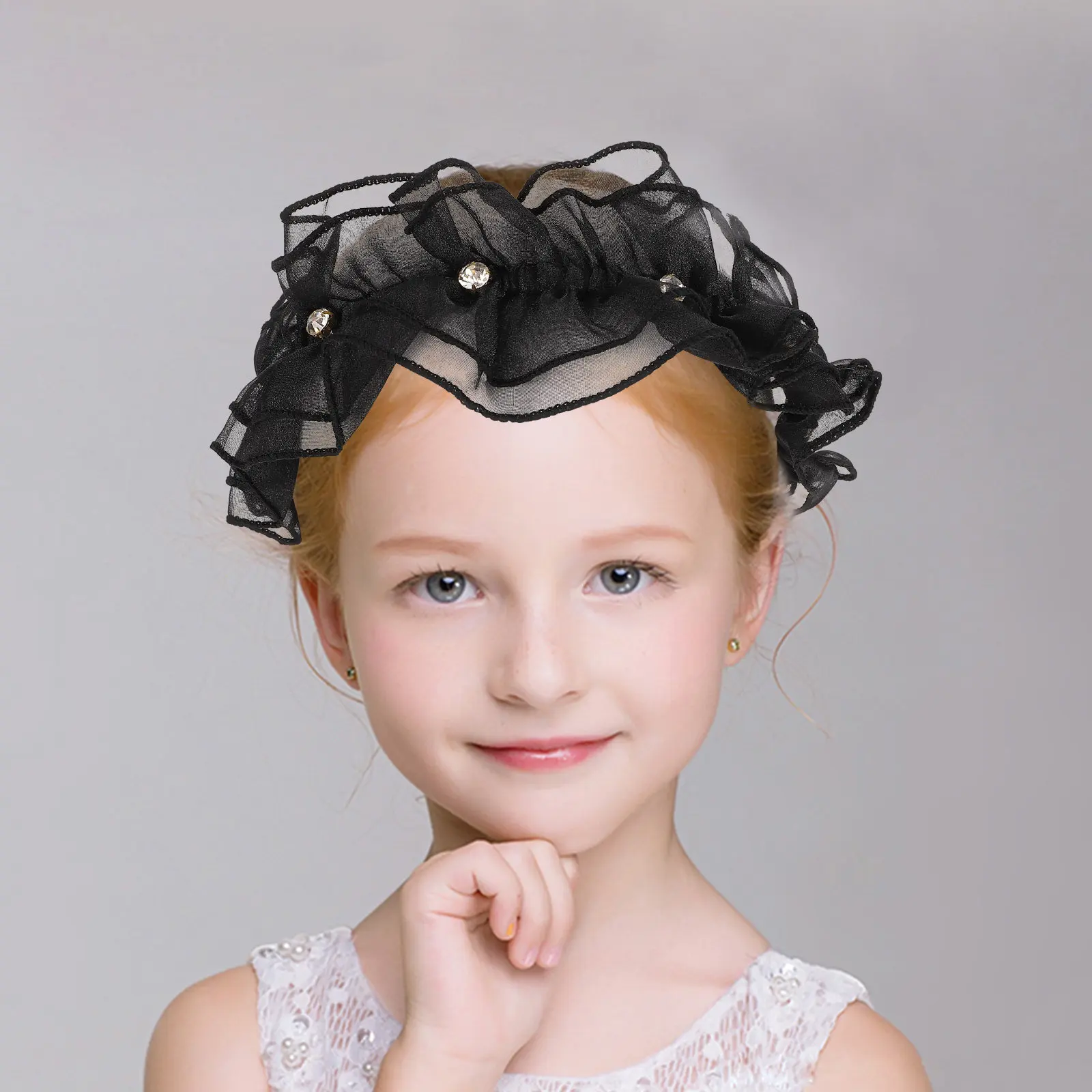 

Lace Trimmed Ruffled Headband for Women Girls Sweet Elegant Hair Accessory Party Concert Family Gathering Gift Comfortable All
