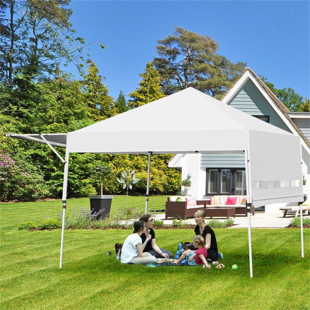 17x10 Ft Outdoor Pop Up Canopy Foldable Canopy Tent With Adjustable Dual Awnings Metal Frame Instant Sun Shade For Camping Beach