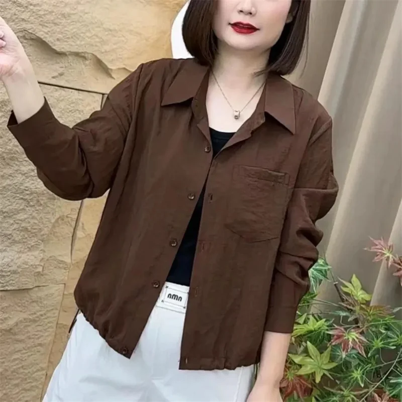 

Shirt Jacket Female 2025 Spring Autumn New Fashion Western-Style Coat Joker Short Loose Outwear Slim Casual Overcoat Top Women