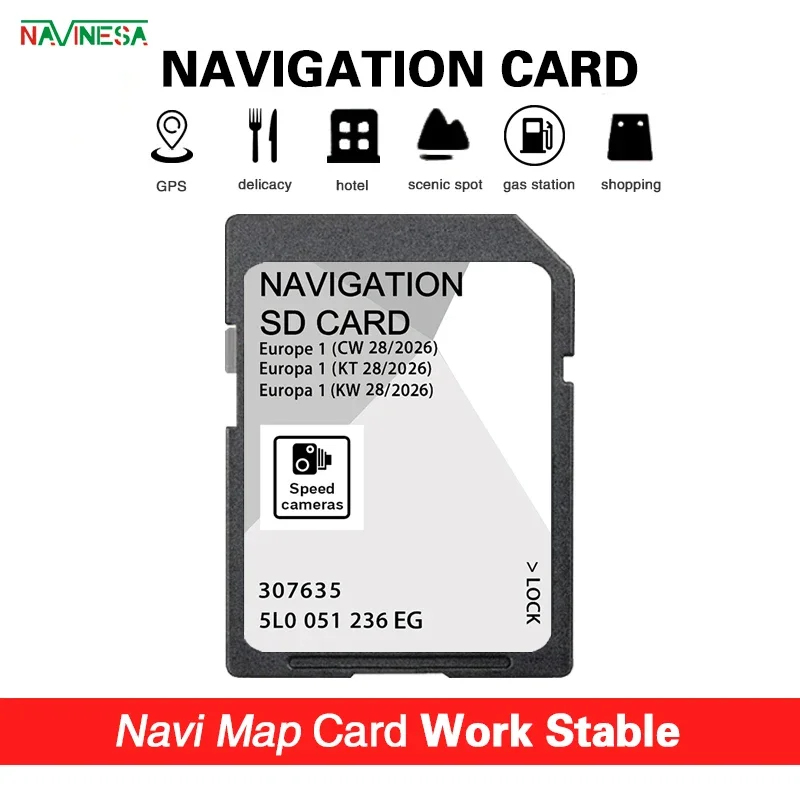 

for Skoda Octavia Rapid Yeti Kodiaq Karoq Vehicle Amundsen Device Navigation SD Card 32GB Update Europe UK Map GPS 5L0051236EG