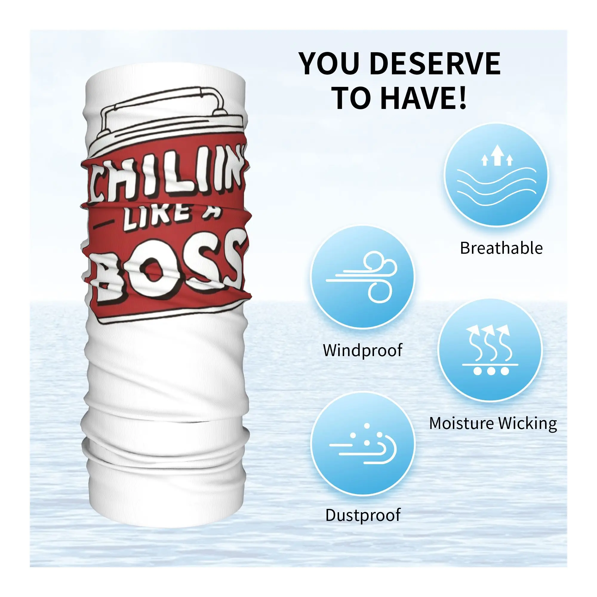 Chillin like a Boss Bandana Neck Gaiter Printed Mask Scarf Multifunction Headwear Running Unisex Adult Washable