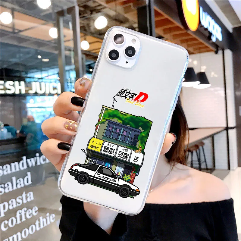 日本アニメ頭文字dドリフトAE86電話ケースiphone 13 12 11 14プロ