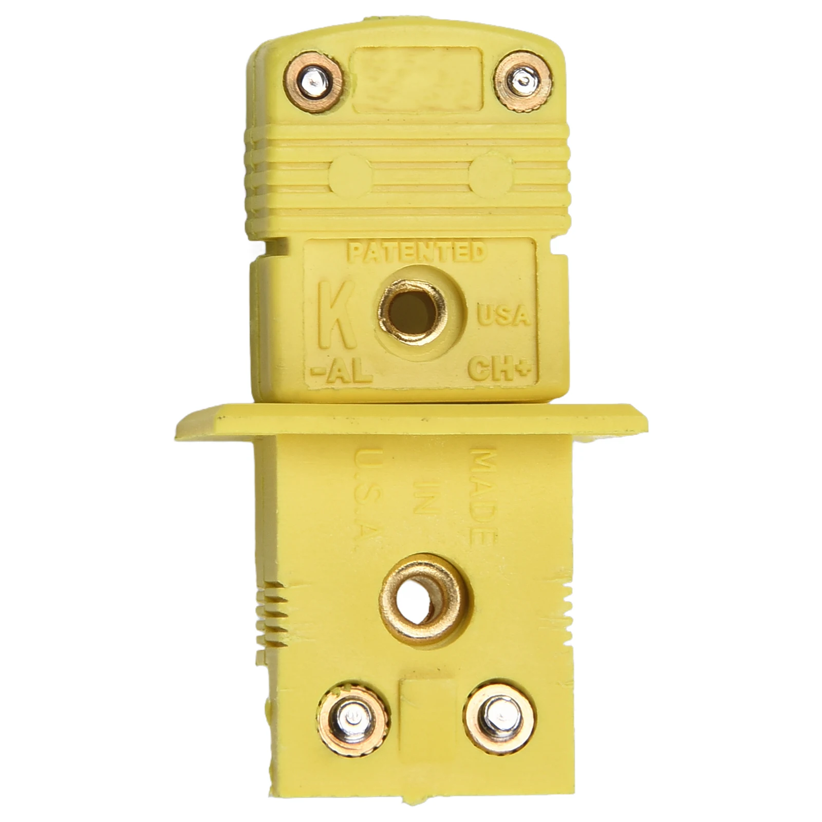 1 Set K Type Thermocouple Miniature Socket Alloy Panel Mount Yellow Portable Practical Stock Accs High Quality