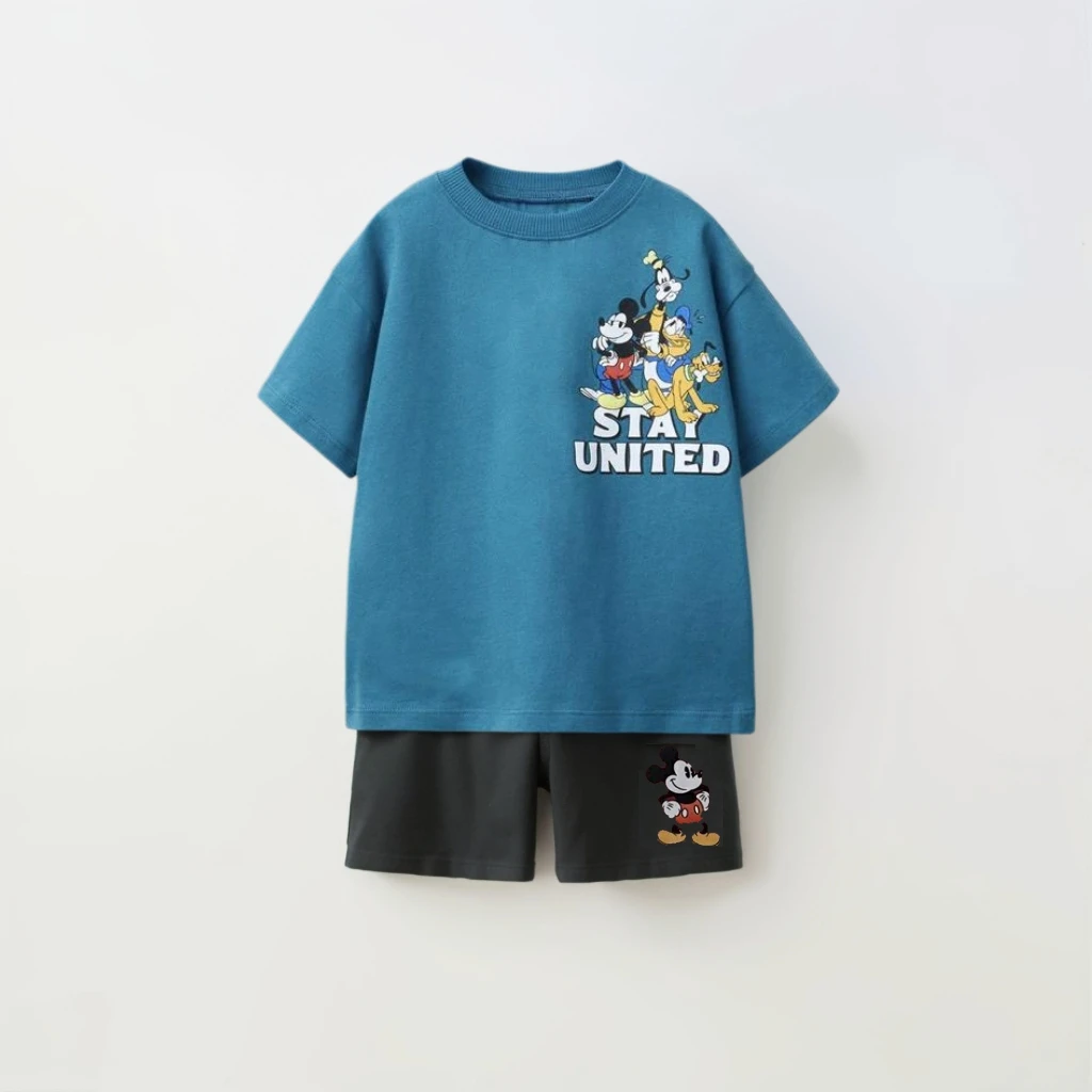 Children's Casual Colthes Printed Trendy Sets Kids's Loose Costume Two Piece Sets Summer New Boys And Girls Sport Clothing image 3