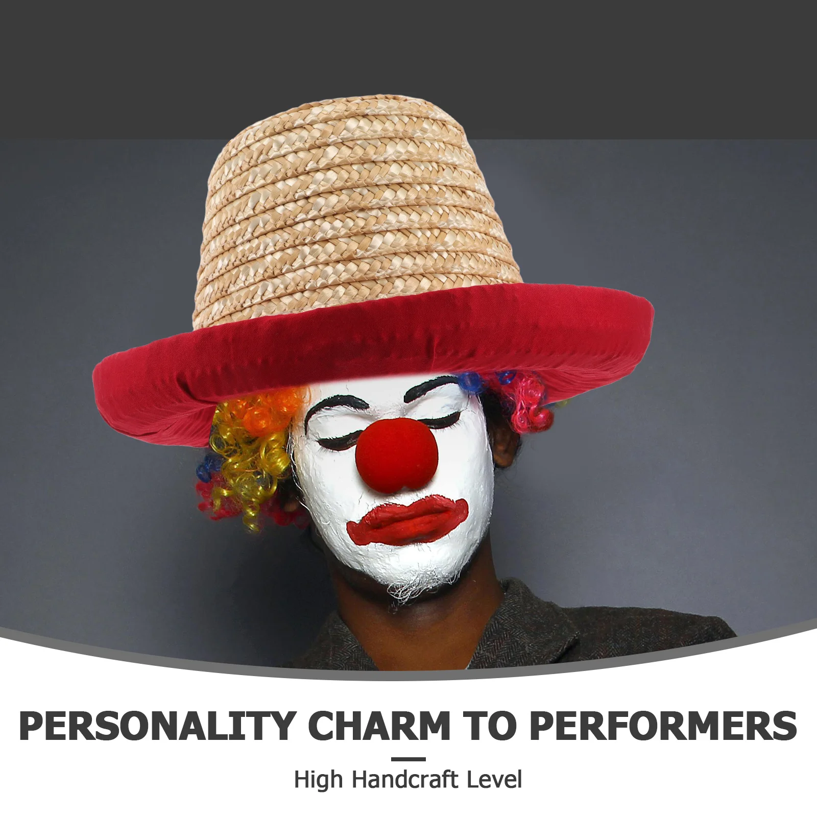 شعوذة البهلوانية أداء الرقص في الشوارع اليدوية القش قبعة تأثيري حلي الشاطئ قبعة الشمس الرجال النساء الصيف الترفيه #4