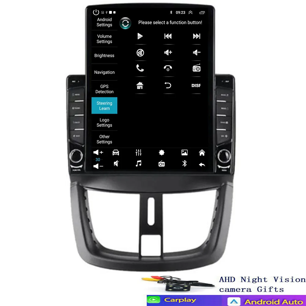 راديو السيارة Carplay لبيجو 207 2006 - 2015 الملاحة GPS أندرويد السيارات ستيريو مشغل وسائط متعددة 5G Carplay فيديو No 2din DVD