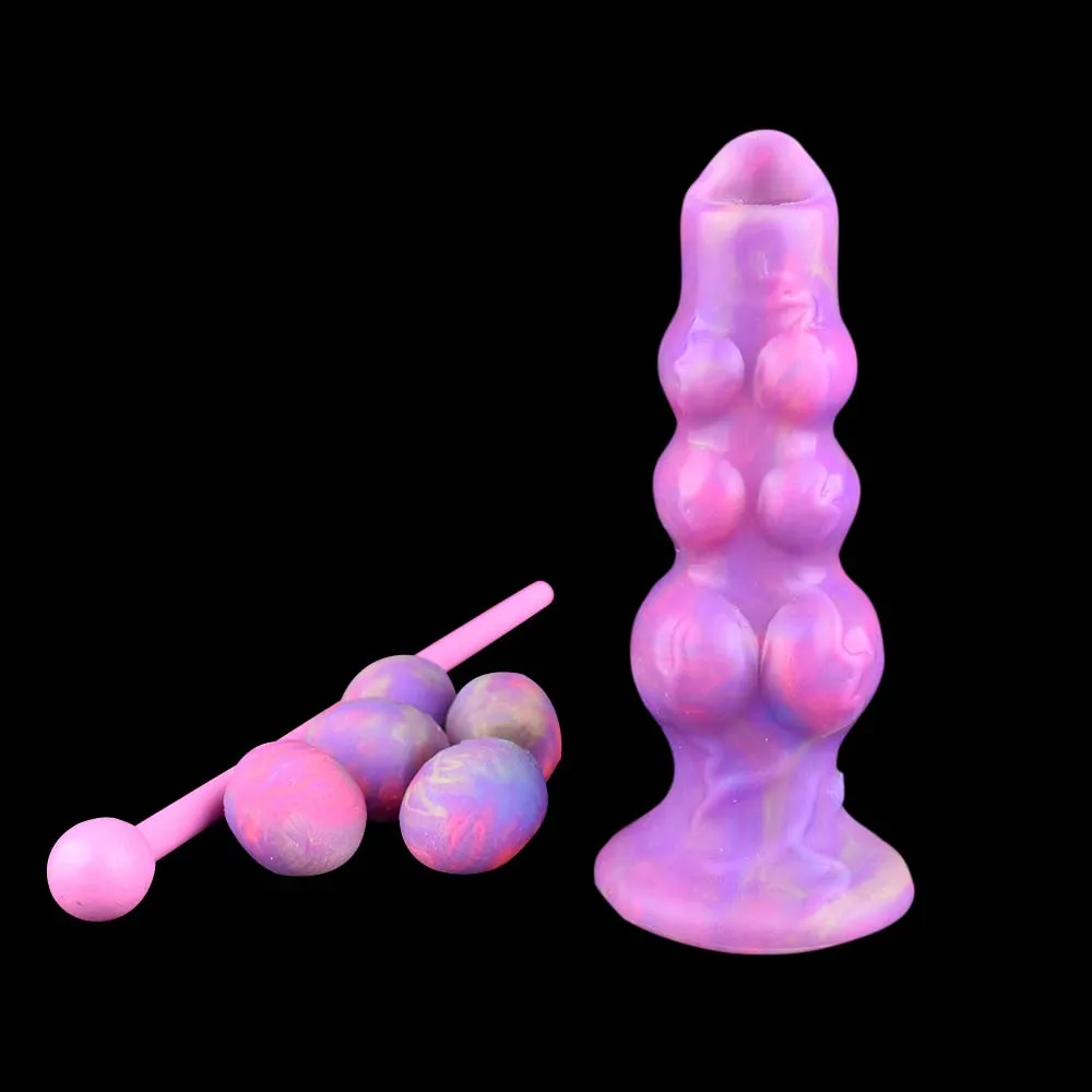 FAAK Fantasy Knot Ovipositor Anal Sex Toys Luminous Dildos Butt Plug Silicone Vaginal Stimulate Glow in Dark Female Masturbators