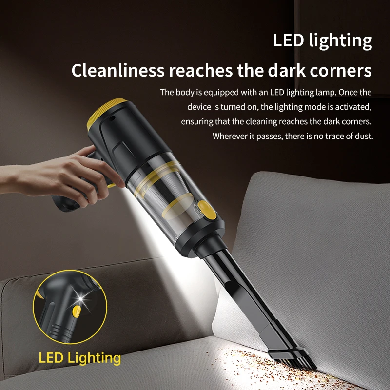 مكنسة كهربائية محمولة لاسلكية من Purerobo مكنسة كهربائية محمولة للسيارة ضربة/شفط/مضخة/تضخيم 4in1 1 مفتاح لصب الغبار