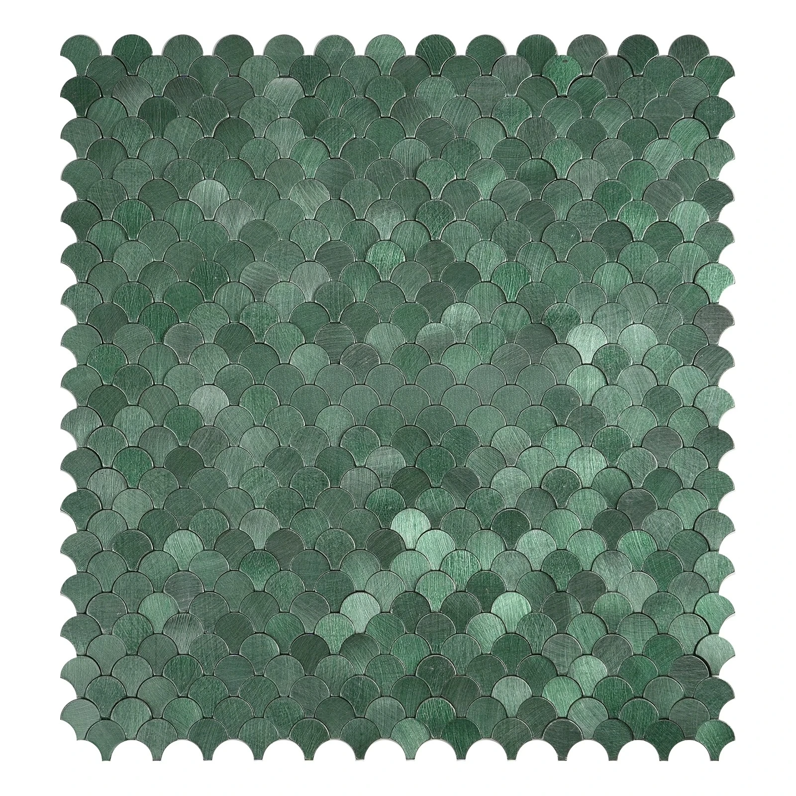 3D Fan‑Shaped Metal Mosaic Tile Patch Self‑Adhesive Wall Sticker for Entrance Porch TV Background Wall Bedroom Interior Stickers