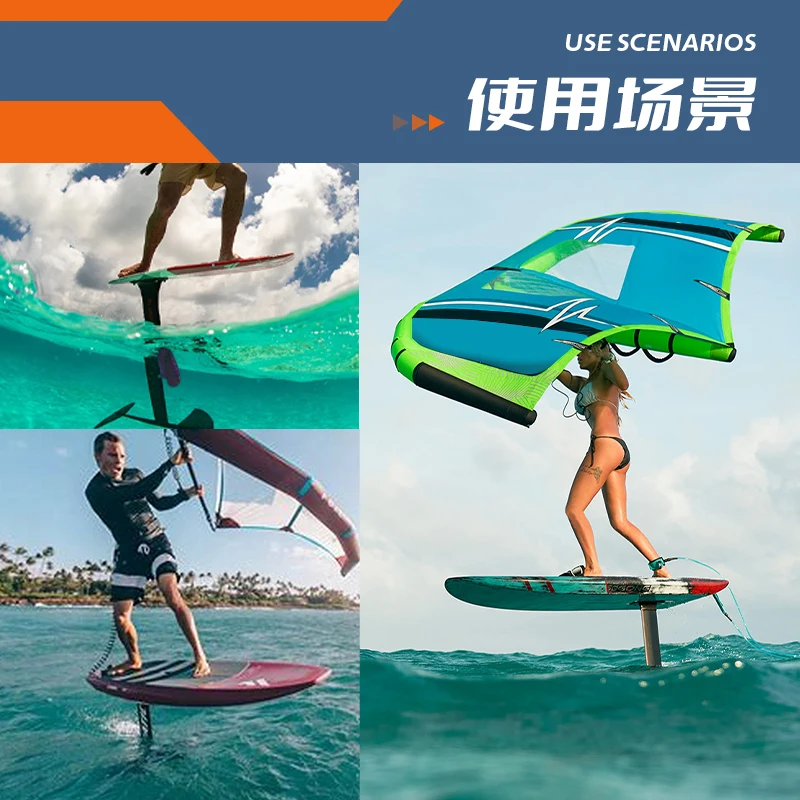 

Unpowered Hydrofoil Board – Thruster Design for Wind Wing, Kite & SUP Foiling, Racing-Style Surf Skate Experience