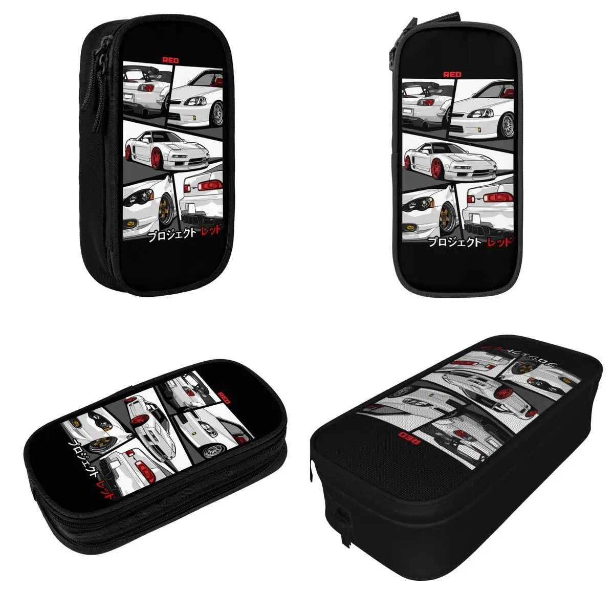 Japanese JDM Drift Pencil Case Racing Race Car Pen Bags Girls Boys Large Storage School Supplies Cosmetic Pencilcases