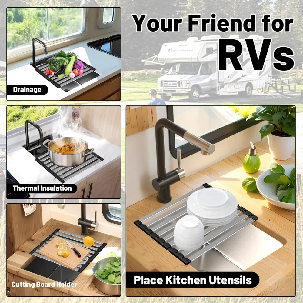 304 حوض مطبخ ستنلس ستيل استنزاف رف طوي طبق تجفيف رف بالوعة السلطانية و طبق تخزين الرف تجفيف تخزين الرف