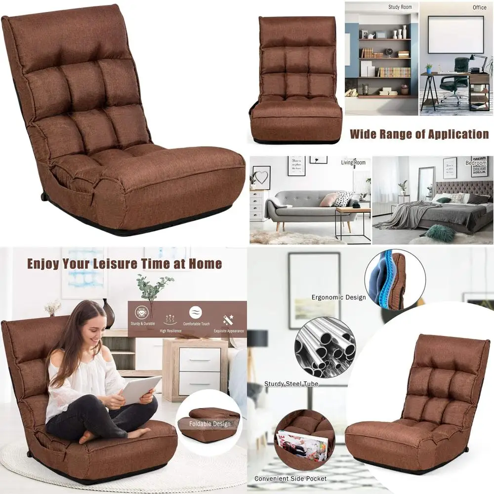 

Memory Foam Gaming Chair for Adults with Adjustable 5-Position and Back Support, Ergonomic Design for Bedroom, Living Room, and