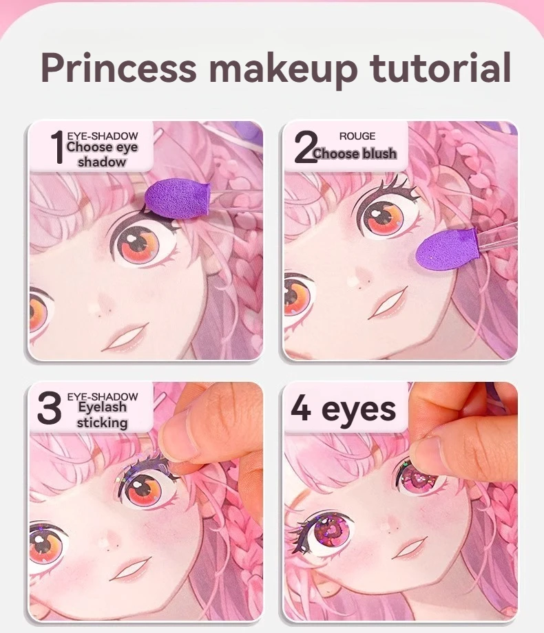 DIY-Papierkunst-Bastelsets – 3-in-1-Prinzessin-Make-up-Set mit Diamant-Malerei-Sets und Prinzessinnen-Aufkleberbuch, Geschenke für Mädchen – Detail 5