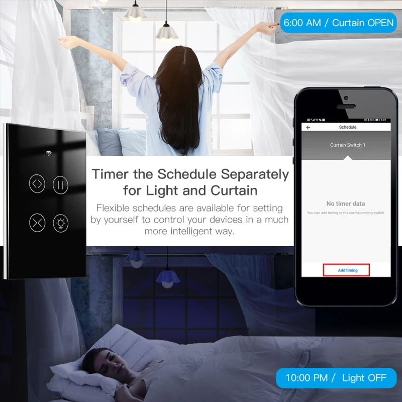 Vida inteligente app luz interruptor de toque controle de voz tuya inteligente wifi rf painel de vidro controle remoto-fi2.4ghz interruptor de luz