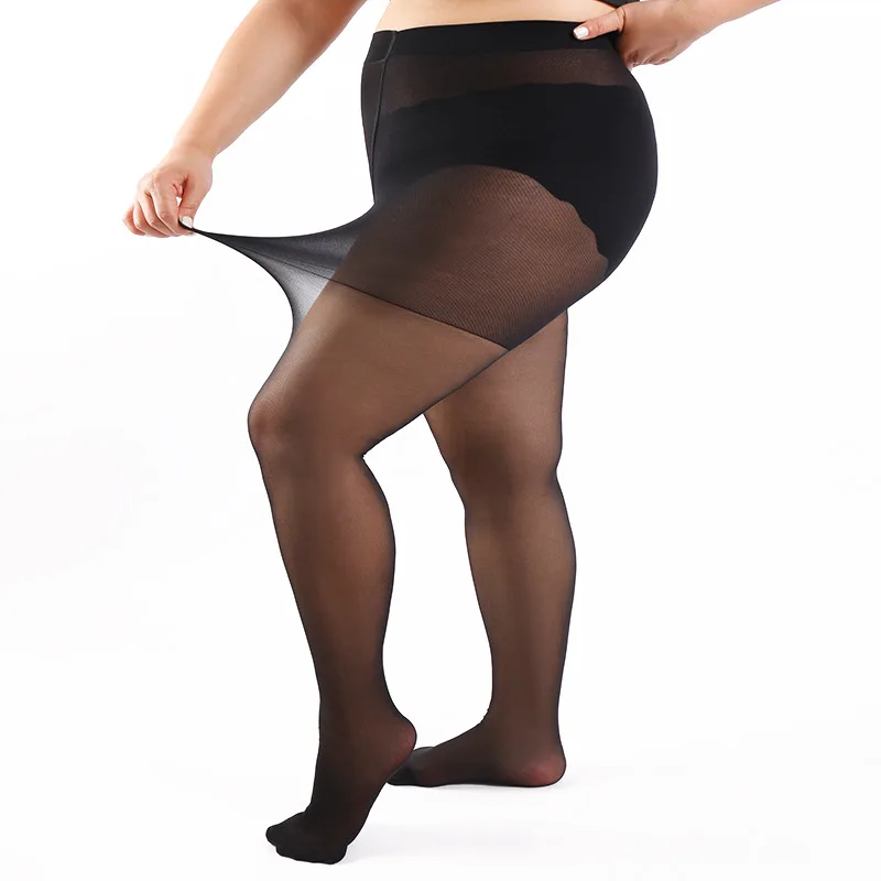 Damen Übergröße 20 Denier Transparente Strumpfhose mit Hoher Taille, Nylon-Strumpfhose, Superelastisch XL-4XL, Große Größen für Kräftige Damen bis 150kg/330lbs – Detail 17
