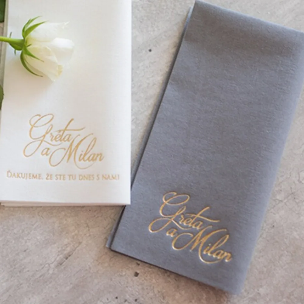 

70pcs Personalized wedding napkins, Soft linen napkins disposable,Custom any name/date napkins,Dinner Napkins,Beverage Napkins