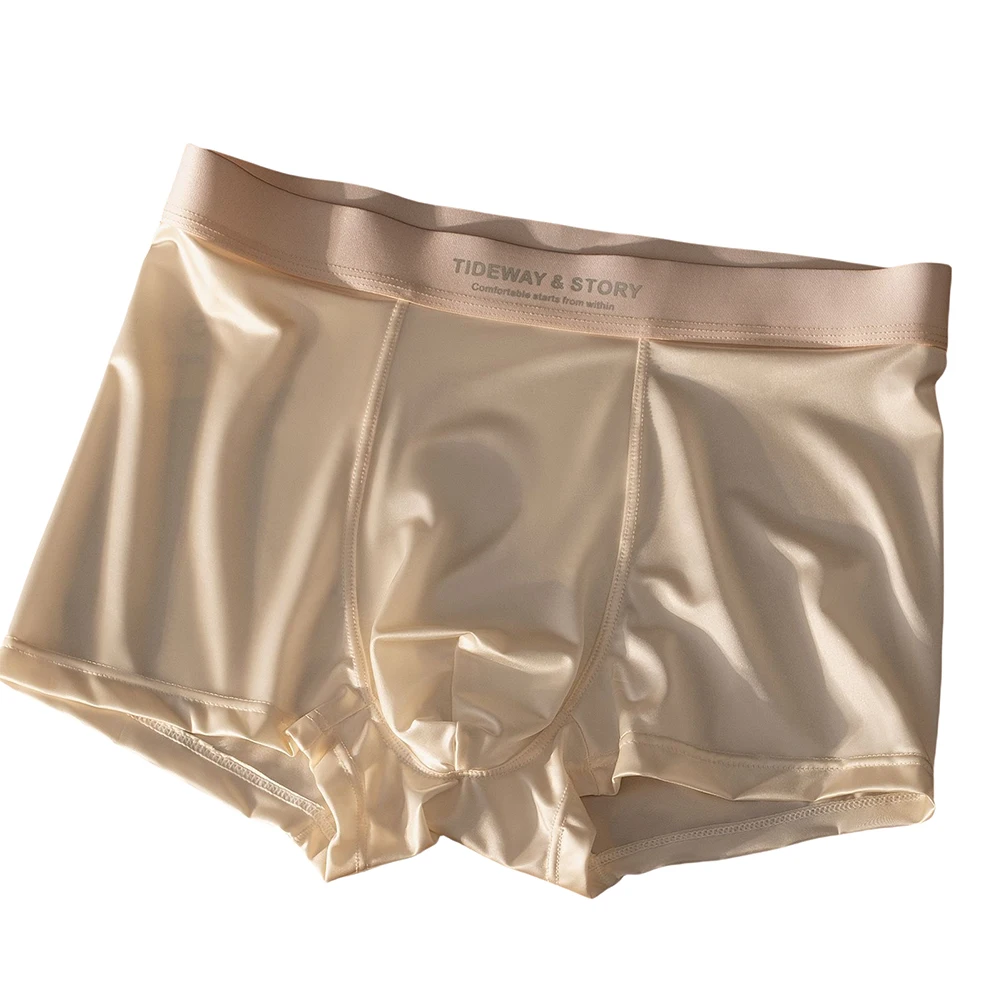 

Men Breathable Ice Silk Pouch Underwear Panties Boxershorts Sexy Trunks Male Lingerie Sexy Shorts U Convex Pouch