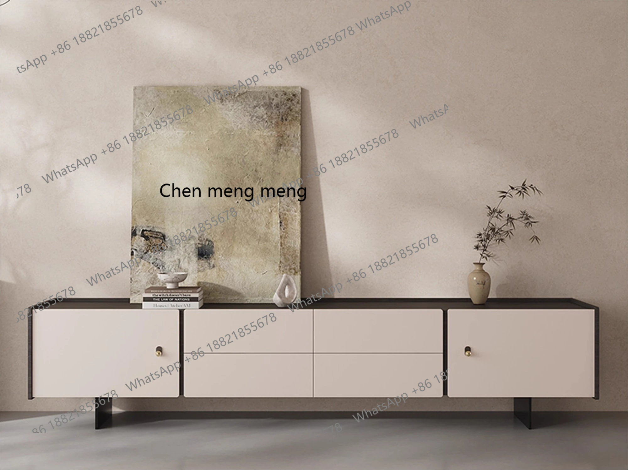 

Italian TV cabinet living room, household storage and storage integrated light luxury high-end TV cabinet