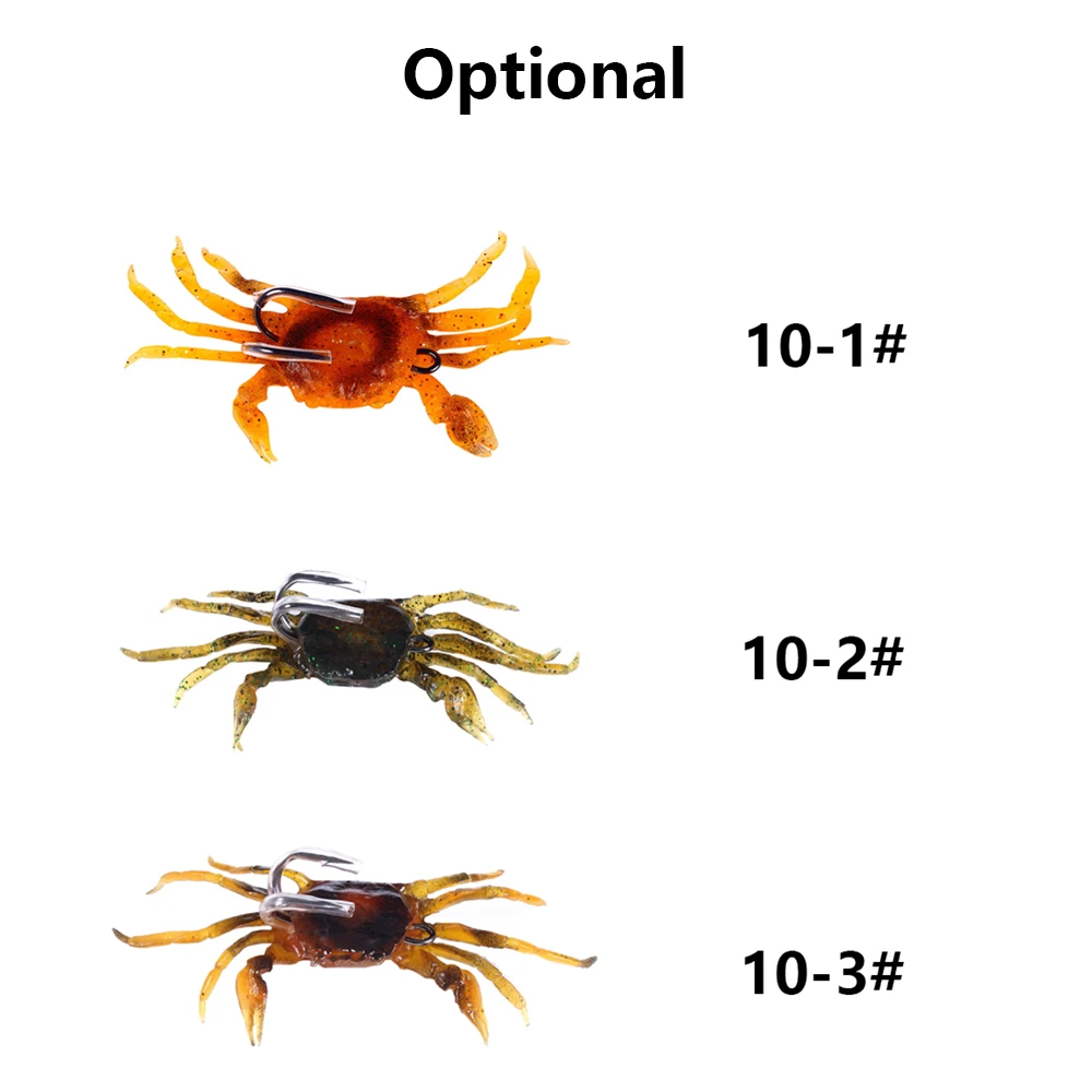 Morbido Bionic a forma di granchio Richiamo di pesca Esca in silicone Artificiale Realistico Granchio Pesce Richiamo 3D con ganci affilati per attrezzatura da pesca 1 pz