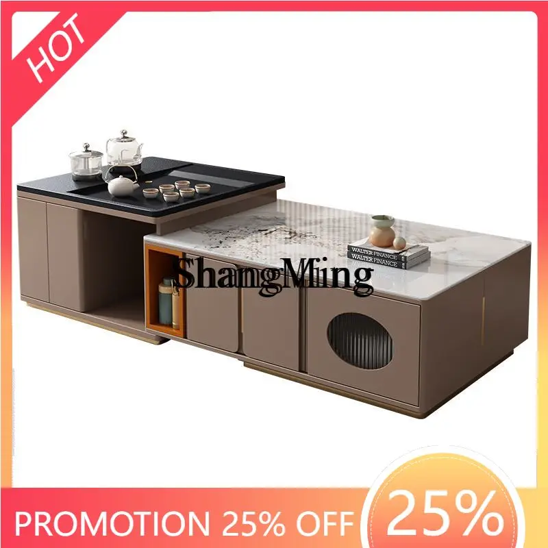 

ZYY light luxury modern living room home multi-functional retractable coffee table