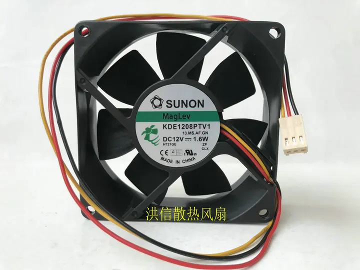 Free shipping original SUNON 8025 KDE1208PTV1 DC12V 1.6W chassis power cooling fan