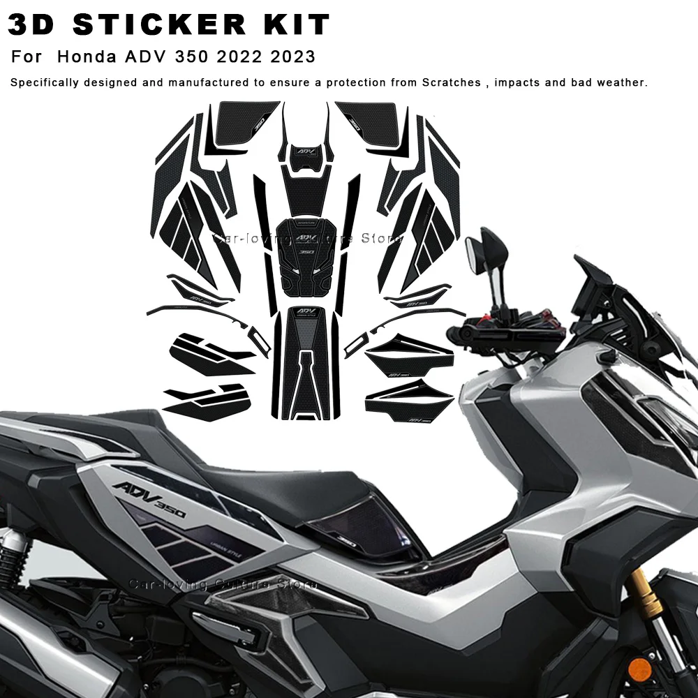 Autocollant de protection étanche pour moto Adv, kit d'autocollants 3D, résine XY, élection, 350, 2022, 2023