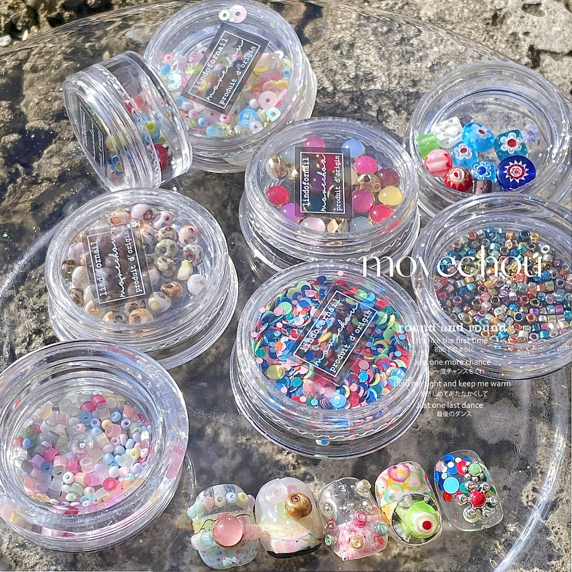 Couverts pains coquille de mer, fil de bouton coloré, perles de sirène, Nail Art, décoration d'ongles, accessoires pour ongles, 1 pièce