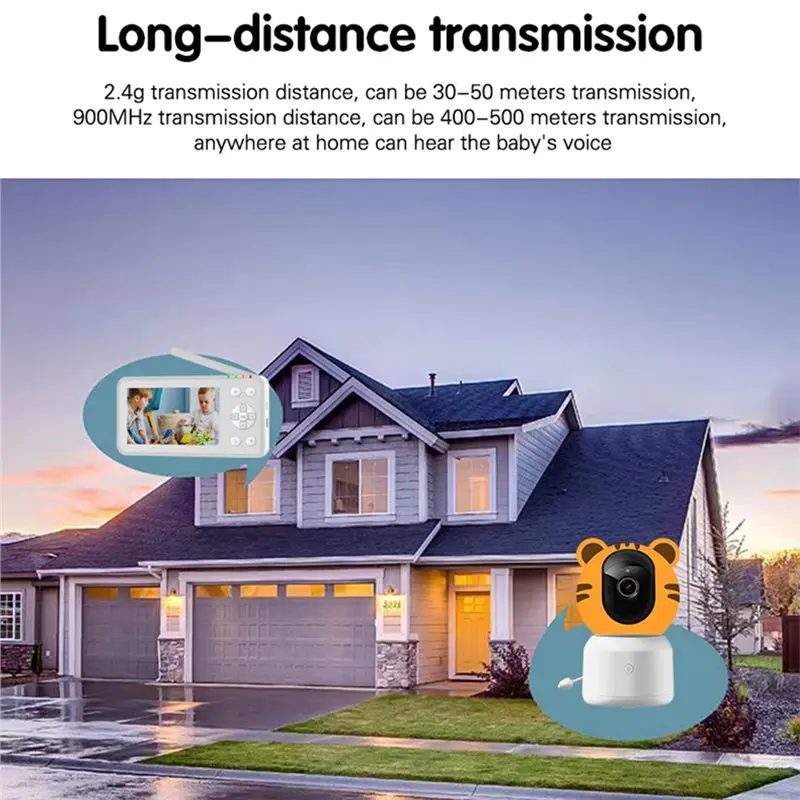 [NIEUWE A09R!】 WIFI-compatibele 4,5-inch 1080P babyfoon APP-ondersteuning Tweeweg spraakintercomcamera Huildetectie voor pasgeborenen Artikel E