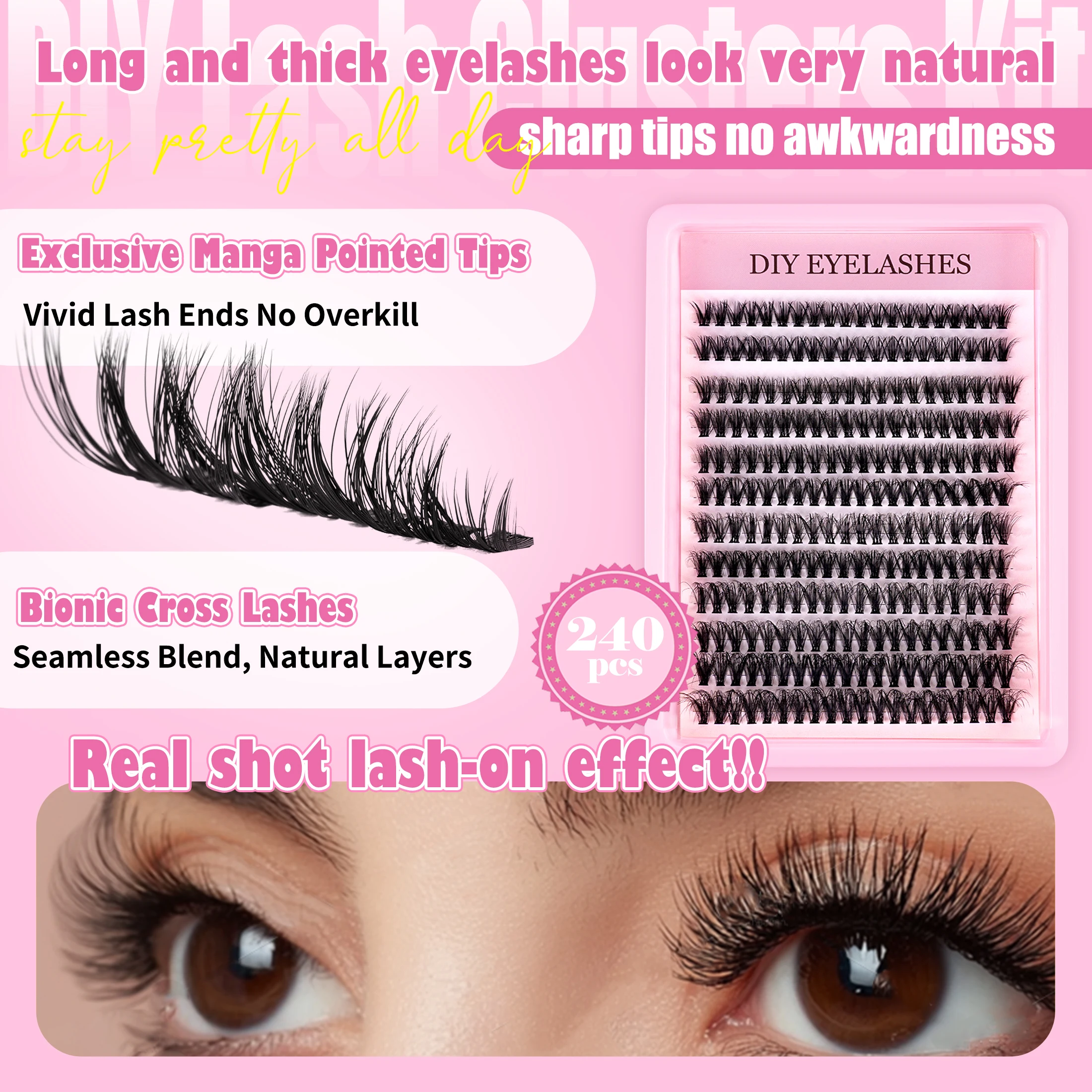 Kit de cils en grappe DIY, ext - Lash Extension Tweezers avis et prix